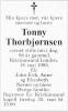Tonny Thorbjørnsen, født Møller (1896-1995) - Dødsannonse i Fædrelandsvennen den 20. mai 1995 Tonny Thorbjørnsen, født Møller (1896-1995) - Dødsannonse i Fædrelandsvennen den 20. mai 1995