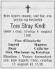 Tore Stray Kindt (1923-1988) - Dødsannonse i Drammens Tidende og Buskeruds blad, tirsdag 16. august 1988