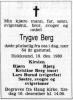 Trygve Berg (1917-1980) - Dødsannonse i Drammens Tidende og Buskeruds Blad, lørdag 13. desember 1980