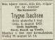 Trygve Isachsen (1910-1955) - Dødsannonse i Arbeiderbladet, onsdag 10. august 1955