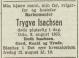 Trygve Isachsen (1910-1955) - Dødsannonse i Arbeiderbladet, onsdag 10. august 1955 Trygve Isachsen (1910-1955) - Dødsannonse i Arbeiderbladet, onsdag 10. august 1955