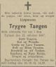 Trygve Tangen (1901-1947) - Dødsannonse i Porsgrunns Dagblad den 17. oktober 1947