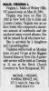 Virginia Lind Malis, nee Conley (1926-2001) - Obituary (The Journal News, White Plains, New York, 28 May 2001, Mon)