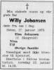 Willy Thorleif Johansen (1914-1970) - Dødsannonse i Telemark Arbeiderblad (Skien), mandag 19. januar 1970