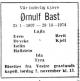 Ørnulf Bast (1907-1974) - Dødsannonse i Aftenposten den 1. november 1974